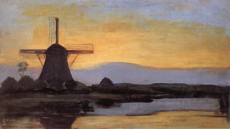 Piet Mondrian The mill at night